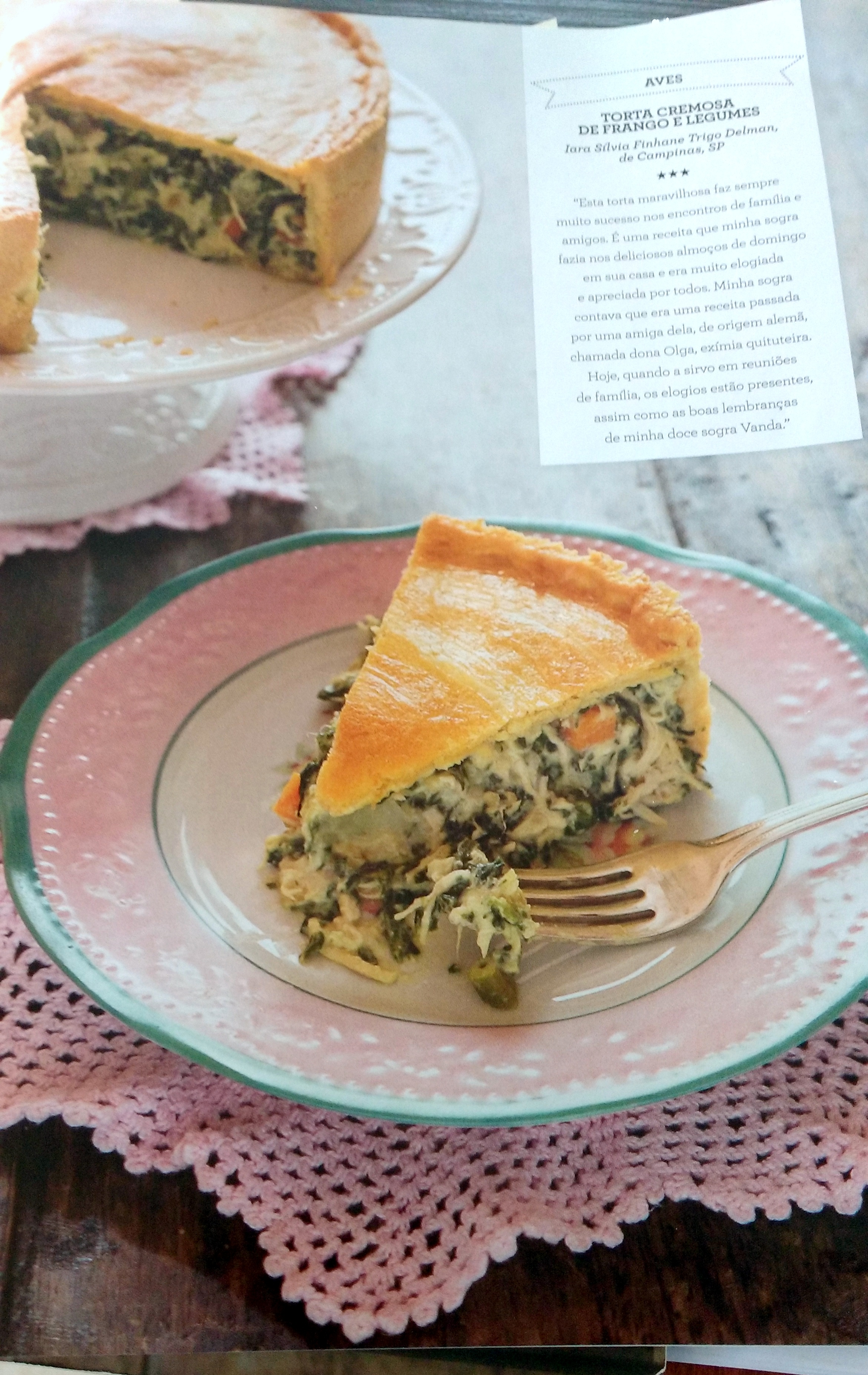 torta cremosa de frango e legumes