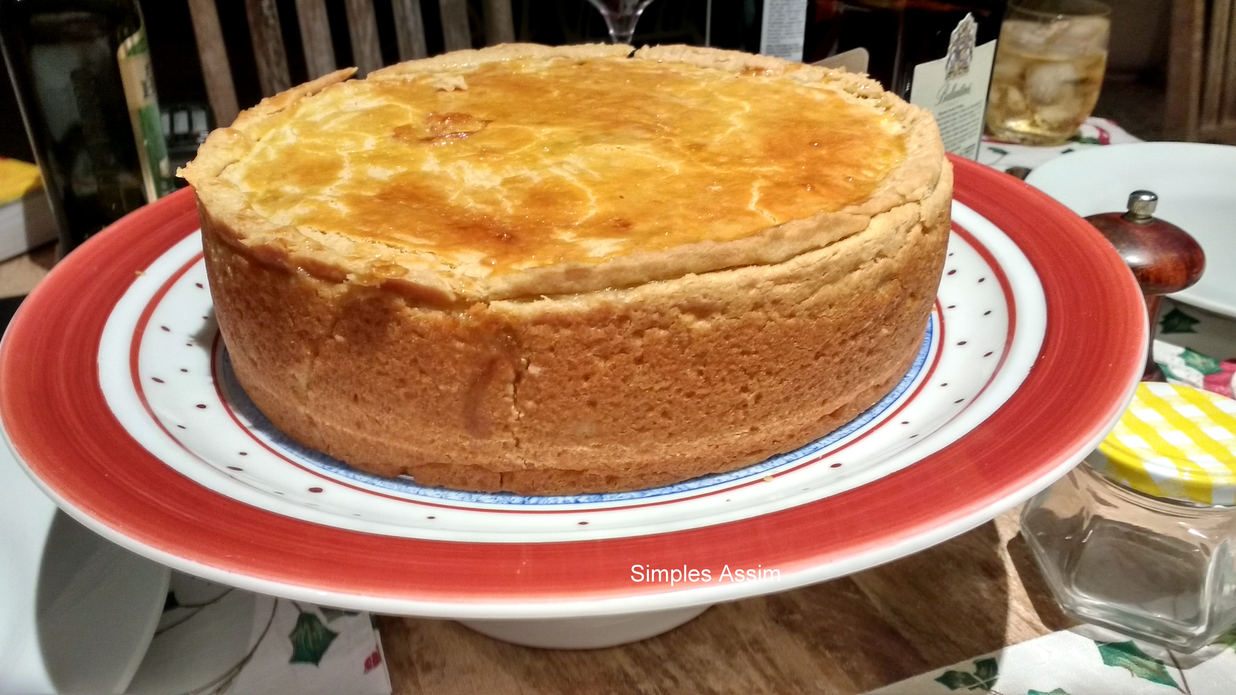 torta cremosa de frango e legumes