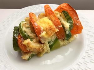 clafoutis de abobrinha e tomates