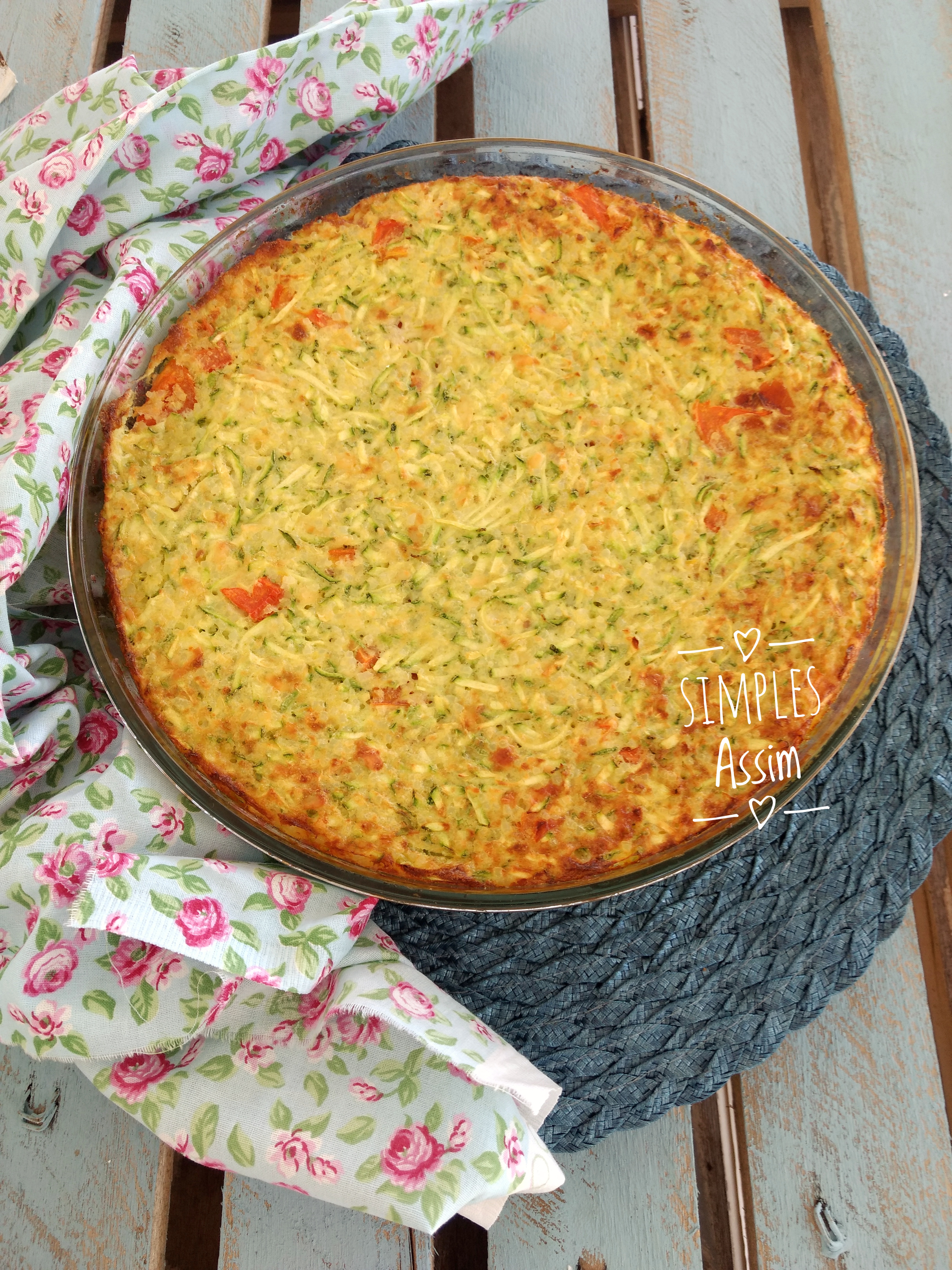 Torta rápida de abobrinha sem glúten