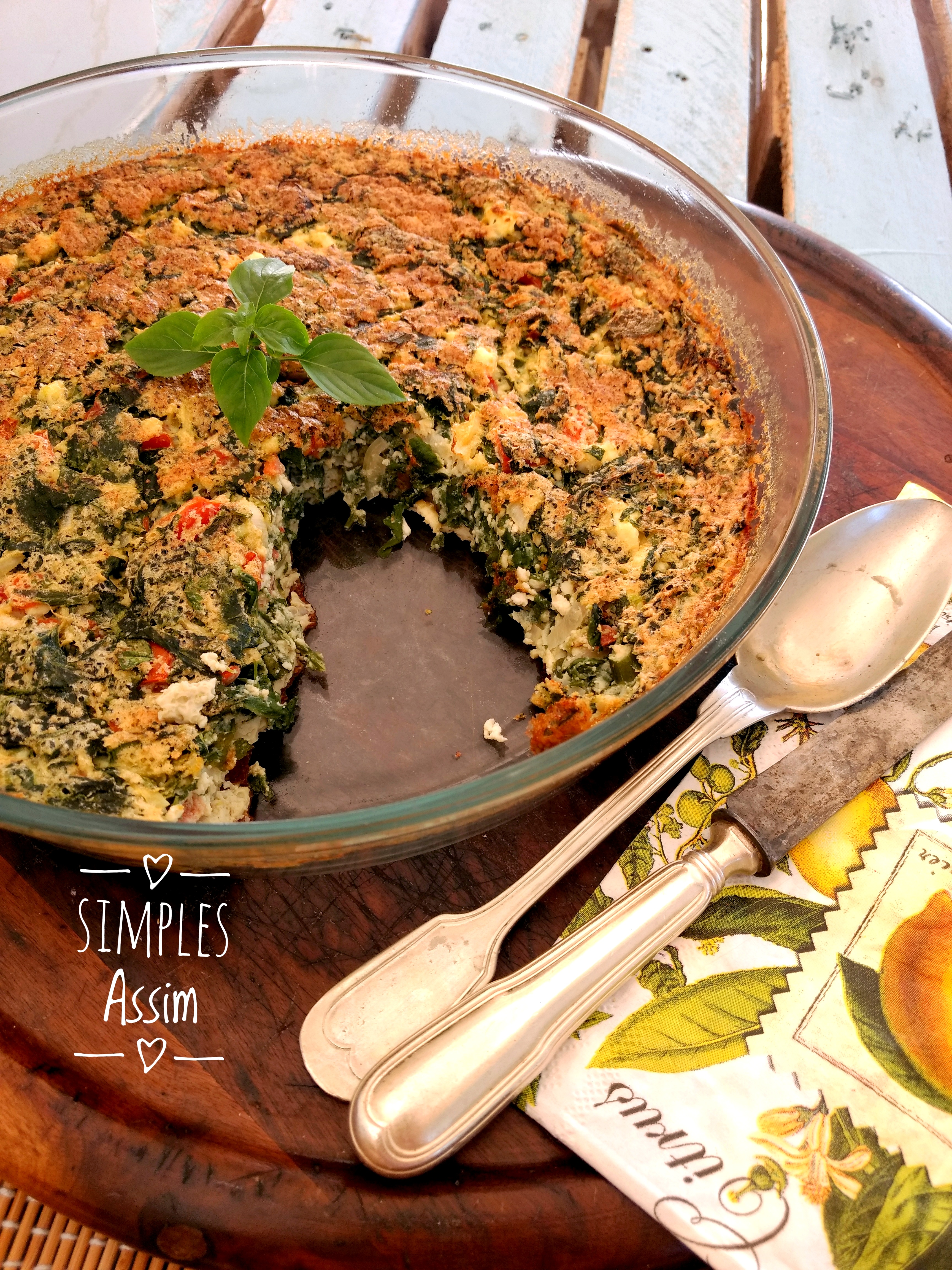 Essa quiche de espinafre e ricota não leva farinha e é ideal para quem é alérgico ao glúten