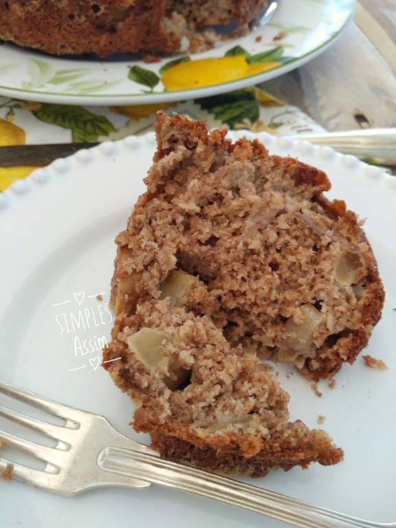 Esse Bolo de banana e maçã é deliciosa sem açúcar