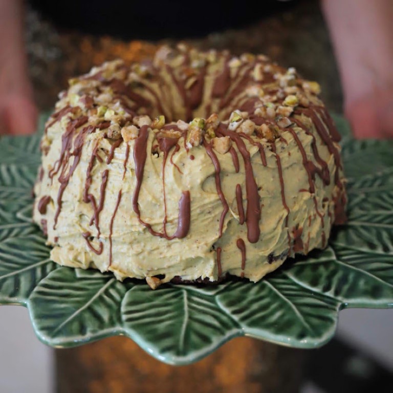 Esse Bolo de chocolate e pistache é uma delícia